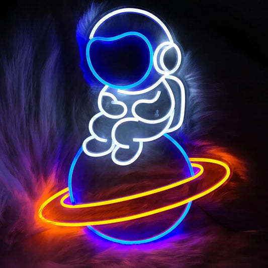 Astronaut Planet Spaceship LED Neon Sign