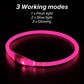 Light up Dog Collars - Waterproof LED Dog Collar, Glow in the Dark Pet Collars, TPU Cuttable Lighted Puppy Collar Lights for Small Medium Large Dogs (Pink)